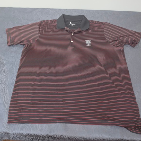 F&G Tech Other - F&G Tech Polo Shirt Mens 2XL Black Red Excellent Whistling Straits Golf Striped